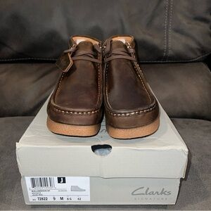 Clarks Signature Mens 9 Wallabee evo bt beeswax Brown Leather Men's Shoes